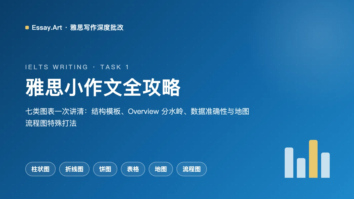 雅思小作文Task 1全攻略：七类图表、结构模板与Overview分水岭